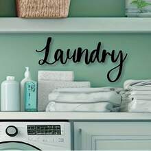 1pc Black Metal Laundry Room Wall Art, Laundry Decor Sign, Modern Laundry Room Sign Decor, Room Decor, Beautiful Room Decor, Bedroom Decor, Home Decor, House Decor, Various Holidays - One Size Fits All - View 2