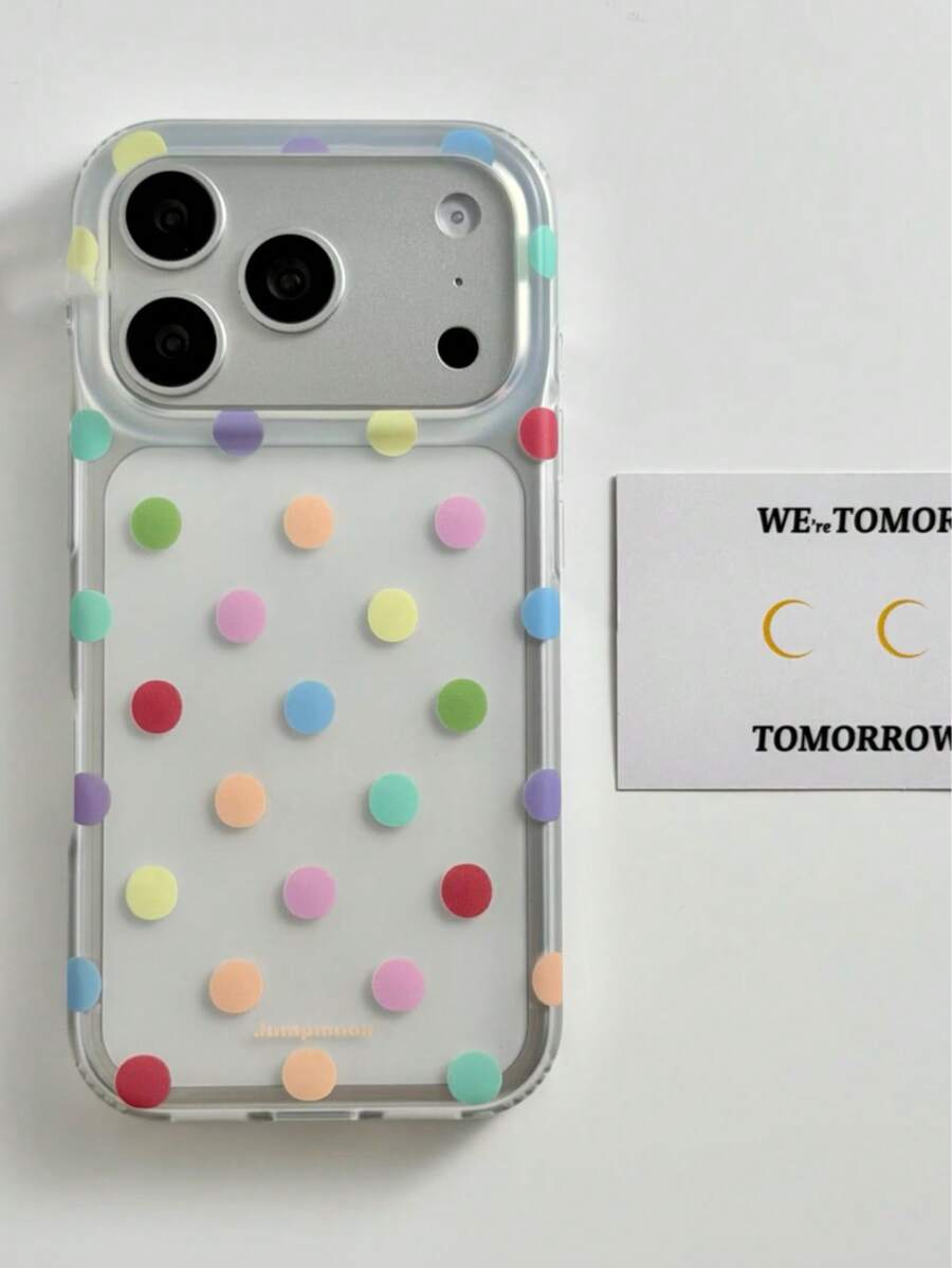 Ins 半透明磨砂彩色圓點手機殼適用於 iPhone 17 Pro Max,雙層磨砂保護殼適用於 iPhone 16/15 - 彩色 - 查看 1