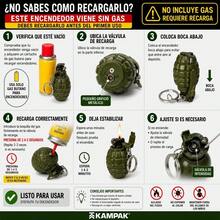 Kampak Grenade Shaped Refillable Keychain Lighter - PIÑA - 查看 4