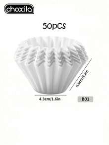 choxila 50/100 buah Filter Kopi Putih/Cokelat, Filter Kertas Berbentuk Kerucut Mudah Digunakan, Desain Filter Kopi yang Diperbarui, Filter Kopi Keranjang Dasar, Kertas Filter Kopi untuk Alat Seduh Kopi Tuang - kertas saring kopi - View 12