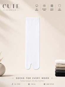 1/3 Pairs Japanese Style Split Toe Socks For Men, All Season Thin Breathable Toe Socks, Black, Unisex - Multicolor - View 14