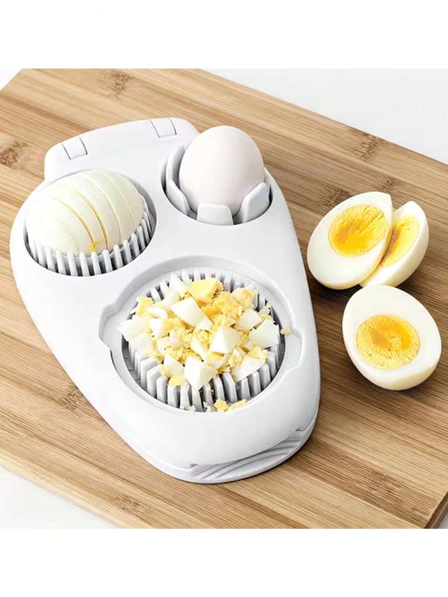 1pc Heavy Duty Manual Egg Slicer, Chopper And Cutter - This Multi-Functional Egg Cutting Device Features A Circular Blade For Precise Cutting. It Is A Convenient Kitchen Tool For Making Omelets And Salads