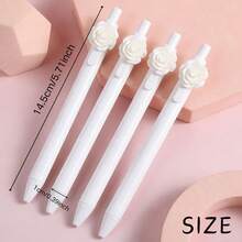 1pc Cute Floral Pattern Ballpoint Pen Set, Multiple Colors Available, Made Of Quick-Drying, Durable, And Lightweight Plastic, Perfect For Office Use And Gifting - Multicolor - View 3