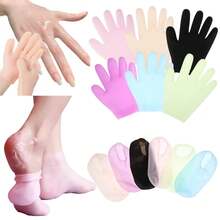 Reusable Silicone Socks And Gloves Set, Soft Elastic Gel Socks Suitable For Women And Men, Care Gloves Foot Care Socks Hand And Foot Care Tools - Multicolor - View 11