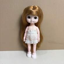 6.3英寸时尚1/8 BJD娃娃，可爱妆容，可动关节，裸素体OB11，DIY BJD娃娃，卡哇伊卡通3D逼真眼睛，漫画脸型，服装需另购，派对礼物 - 多色 - 查看 4