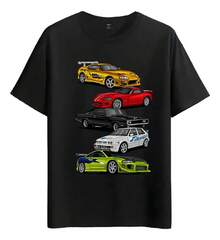 Muscle Freaks  Cars T-Shirt, Loose Fit - Black - View 1