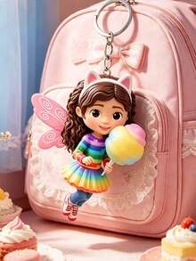 MASSDI Acrylic Keychain, 2D Flat Rainbow Fairy Gabby Pattern Bag Accessory, Keychain Accessory, Suitable For Keys, Backpacks, Wallets And Suitcases, Perfect For Fans, Birthday Gifts, Party Favors And Themed Events - Fairy - View 5