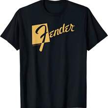 Fender Retro Text Logo T-Shirt - Black - View 1