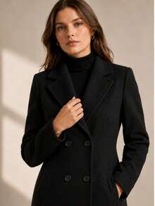 Luxury Lined Winter Jacket/Clothes Coat - Black - View 5