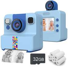 Cámara de impresión instantánea para niños, cámara digital para niños, salida de imagen de alta calidad, lente giratorio de 180°, graba video HD, adecuada para niños y niñas de 3 a 12 años que aman la fotografía, excelente regalo de cumpleaños o Navidad para niños - Multicolor - Ver 17