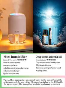 3pcs 180ml Bedroom Humidifier, Dual Working Modes, Colorful Night Light, Quiet Fine Mist Spray, Multi-Function Home Air Purifier, Mini Essential Oil Diffuser, Suitable For Essential Oils, Black, White And Pink Optional, Suitable For Home Indoor - Multi-fragrant - View 20