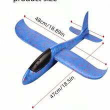 48cm Hand-Thrown Foam Airplane Glider Outdoor Fun Sports Game, Multicolor Available, Suitable For Parties, Camping, Beach, Park And Summer Play, Toy Gift For Teens And Adults - Multicolor - View 9