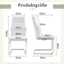 [Set Of 2] Dining Chairs With Diamond Pattern / Set Of 2 Modern Dining Chairs / High Backrest + Comfortable Seat Cushion / Non-Slip And Durable Metal Frame / Suitable For Dining Room, Living Room And Kitchen - 白色+銀色 - 查看 4