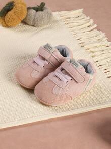 1 par de zapatos unisex para bebé, diseño de bloques de color, zapatos deportivos versátiles, zapatos para caminar, adecuados para primavera y otoño - Rosa - Ver 2
