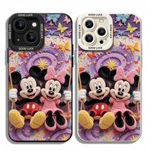 Disney Mickey & Minnie Mouse Shockproof Phone Case, Plush‑Style Butterfly Star Rainbow Swing Pattern, Compatible With IPhone 17,16,15,14,13,12,11 Pro, Pro Max, Plus, Perfect Gift For Birthday, Holiday, Valentine's Day For Family, Friends, Boyfriend & Girlfriend - 白色 - 查看 6