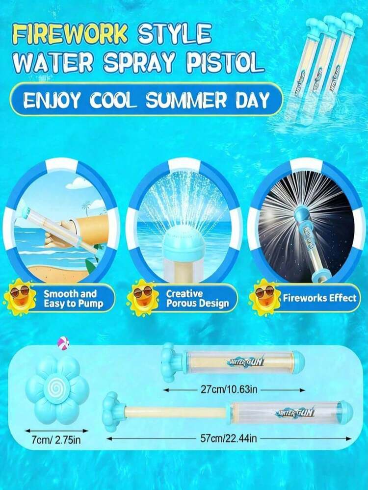 Generic Pistolet à Eau LED Arc-en-Ciel Lumineux, Amusement d'Été qui Saute comme par Magie, Pistolet à Eau Arc-en-Ciel Lumineux pour Feux d'Artifice, Idéal pour les Fêtes de Piscine et les Jardins