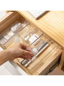 13/44PCSMulti-Size Clear Storage Organizer Set, Stackable Plastic Bins for Desk & Drawer, Non-Slip Base, See-Through for Easy Access, Ideal for Office Supplies & Art Supplies - Transparente - Ver 5