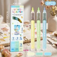 Holiday Greeting Card Postcard Glue Pen, Direct Liquid Quick-Dry Dot Glue Pen For Scrapbooking, Multi-Functional Portable Liquid Student DIY Card Handmade Pen-Style Glue - Multicolor - View 13