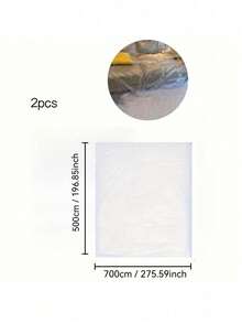 1/2pcs Waterproof Plastic Furniture Dust Cover Set - Protects Car, Bed And Sofa - Dustproof - Furniture Protection Cover, Suitable For Home, Travel, Bags, Storage, Organization, Universal Cover, Washing Machine Dust Cover, Other Home Appliance Dust Cover - Multicolor - View 23