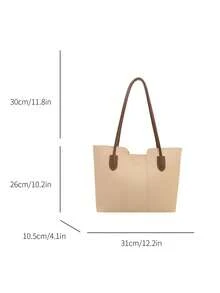 Nueva llegada Bolso de hombro versátil de unicolor de lujo para mujer - Blanco - Ver 3
