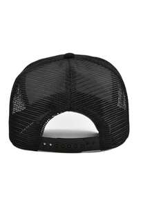 Mesh Trucker Cap, Adjustable Outdoor Baseball Cap, Unisex Breathable Large Brim Curved Visor Hat, Solid Color Sun Hat - Mesh Splicing - View 3