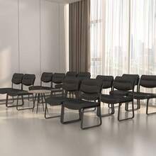 Boss B9539 Leather Sled Base Side Chair - Negro - Ver 2