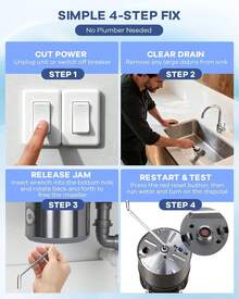 Upgrade Steel Garbage Disposal Wrench – Extended Grip Allen Tool To Unjam & Unclog Kitchen Sink, Compatible With InSinkErator, Waste King, Moen - 1 - View 5