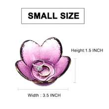 Flower Shape Ring Dish Jewelry Tray Organizer, Glass Accent Tray For Vanity, Small Decorative Trinket Dish - Crystal Purple - View 3