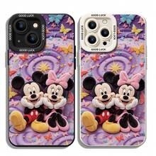 Disney Mickey & Minnie Mouse Shockproof Phone Case, Plush‑Style Butterfly Star Purple Swirl Texture, Compatible With IPhone 17,16,15,14,13,12,11 Pro, Pro Max, Plus, Perfect Gift For Birthday, Holiday, Valentine's Day For Family, Friends, Boyfriend & Girlfriend - màu đen - Xem 6