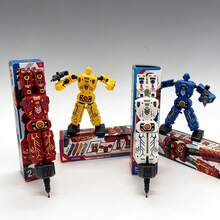 3pcs Robot Transforming Ballpoint Pens, Assorted Colors, Black Ink, Smooth Writing, Ergonomic Design, Perfect For Office & School, Ideal Gift For Parties, Holidays & Friends - Multicolor - View 5