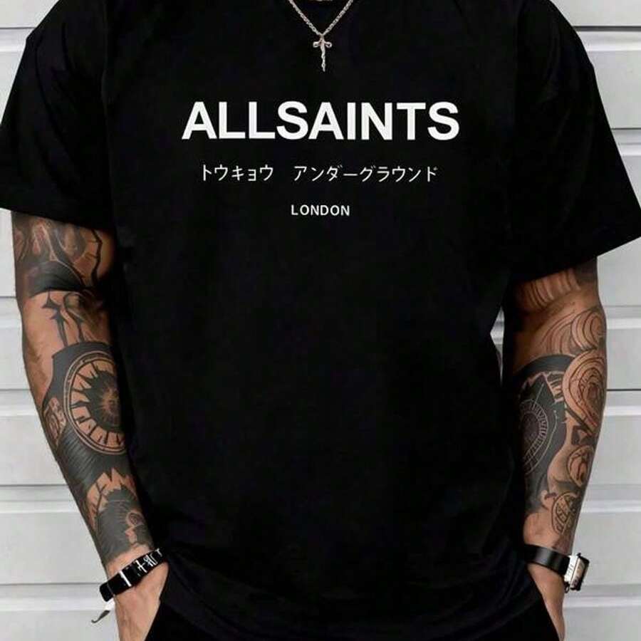 180G T Shirt Urban Style 100% Cotton Y2K Swag Graphic Women Clothes Tokyo Underground Printed T Shirt Streetwear Fashion - Black - View 1