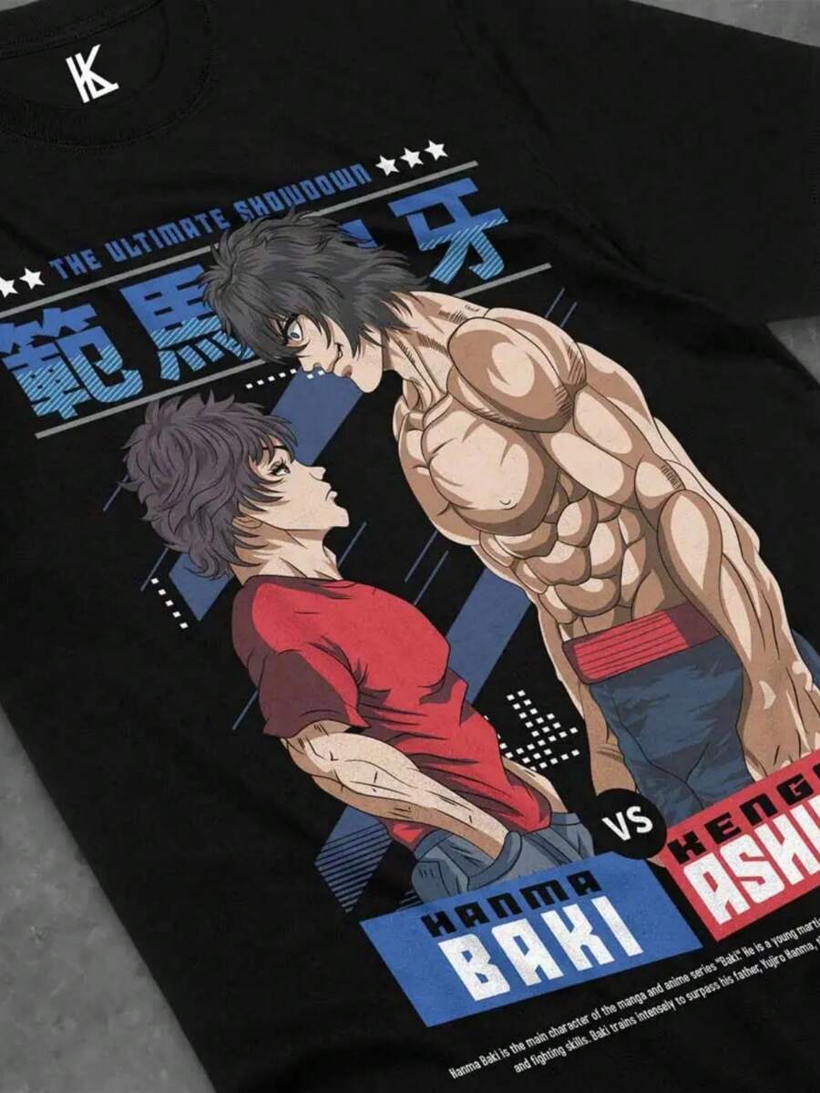 Baki X Ashura Anime Camisa T Graphics Uni S -5XL Algodón Y2k Top Camias Estética. JPG