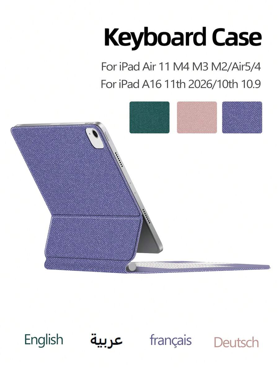 Magic Keyboard Compatible With Ipad A16 11 Inch 2025 11th/ 10th 10.9 Inch 2022 Keyboard Case Compatible With Ipad Air 11 Inch M4 M3 M2 Case Pro 11 2018-2022 Smart Cover Backlight Touch Panel Multi Angle Support - View 1