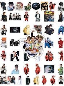 80張LNGSHOT貼紙，適合SHOTTIES粉絲，可愛K-Pop偶像照片包含出道EP《SHOT CALLERS》和熱門歌曲《Moonwalkin'》，主要成員Ohyul、Ryul、Woojin、Louis，適用於筆記型電腦、手機、行李箱、DIY、裝飾等 - 彩色 - 查看 3
