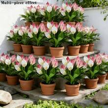 4pcs Artificial Large Plant Set, Includes Multiple 12-Leaf Artificial Plants, Suitable For Outdoor, Christmas, Year-Round Indoor/Outdoor Potted Plants, Applicable For Weddings, Offices, Hotels, UV Resistant, Low Maintenance Photography Props - Multicolor - View 5