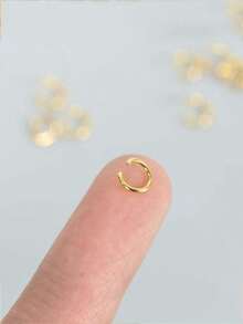 100pcs Stainless Steel Flat Open Jump Rings, Suitable For DIY Keychain, Necklace, Bracelet, Connector Ring And Jewelry Making - Yellow Gold - View 3