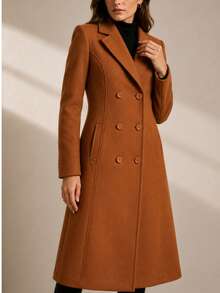 Winter Coat Jacket, Lined, Luxury Overcoat - 駝色 - 查看 5