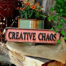 1pc Vintage Novelty Sign "Creative Chaos" Wall Metal Sign - 39.88 Cm X 3.24.13 Cm - European And American Style Wall Decor - , Suitable For Indoor/Outdoor Use, Applicable To Home, Kitchen, Cafe, Bar, Porch And Garden (Random Style) - A - View 10