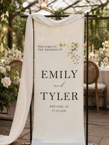 Customized Wedding Welcome Sign, Wedding Fabric Welcome Sign, Modern Wedding Welcome Banner, Fabric Sign Customized Wedding Banner, Bohemian Wedding, Bridal Shower Sign Personalized Name Customized Wedding Sign, Customized Minimalist Welcome Sign, Fabric Welcome Sign, Wedding Decor, Customized Fabric Wedding Sign, Personalized Party Decor, Minimalist Sign, Fabric Sign, Wedding Wedding Welcome Sign, 3 Types Of Fabrics For Banners, Personalized Party Decor, Minimalist Sign, Fabric Sign, Wedding Wedding Welcome Sign - Multicolor - View 6