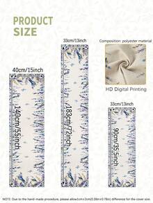 1pc French Countryside Style Lavender Print Table Runner, Modern Dining Table Mat, Rectangular Tablecloth, Machine Washable, Suitable For Kitchen, Dining Table, Party, Wedding Decor, Vintage, Entryway, Family Gathering, Coffee Table, Living Room - Multicolor - View 9