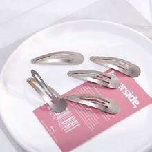 30 piezas de clips BB y clips de garra con forma de lágrima de metal plateado y blanco para manualidades - Plateado - Ver 4