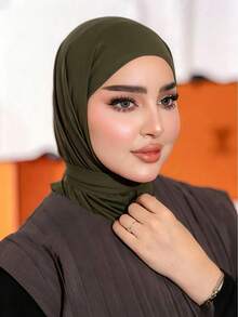 1 chiếc mũ Hijab, khăn choàng tức thì thời trang thường ngày thanh lịch, mũ trùm đầu thể thao có nút. Phong cách cổ điển tối giản thanh lịch khiêm nhường, chất liệu vải Modal mềm mượt, thoáng khí thoải mái, vành dài, khăn choàng tức thì đa năng dùng làm mũ trùm đầu thể thao turban. Phù hợp cho cuộc sống hàng ngày, lễ hội, tụ họp, thờ phụng - Nhiều màu - Xem 3