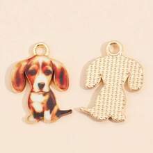 10pcs Cute Cartoon Puppy Pendant, Enamel Alloy Animal Charm For DIY Necklace, Keychain, Jewelry Accessories - Multicolor - View 2