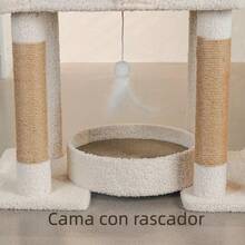 Torre Árbol Rascador para Gato Varios Niveles Casas 1.7m (Beige) TCPC - Amarillo - Ver 4