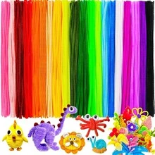 100pcs Mixed Color Soft Fiber Strands, Suitable For Handmade Decoration, Crafts And Project Making, Random Colors, Great For Flower & Animal Shapes - Mixed Colors 100pcs - View 5