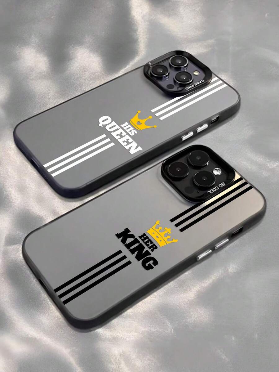 1pc Minimalist Pattern Phone Case, Matte Anti-Drop Camera Protection Phone Cover, Compatible With IPhone11, 12, 13, 14, 15, 16 ProMax X, XS, XR, 16E, 15 Plus, Galaxy, Honor X50i - Multicolor - View 1