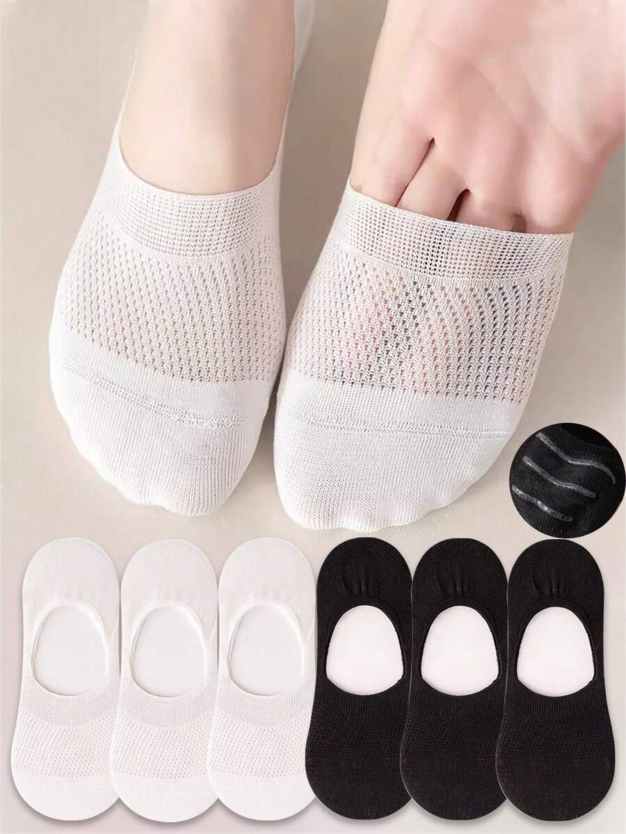1/2/4/6/10/20 Pairs Women No-Show Socks, Non-Slip, Odor-Resistant, Breathable Low Vamp Invisible Socks For Shoes - Multicolor - View 1