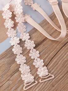 3/1 Pair Lace Floral Bra Straps, Adjustable, Seamless, Sexy, Versatile, Anti-Slip Buckle Bra Straps, Women's Lingerie And Accessories, Replaceable, Adjustable Elastic Design - Multicolor - View 6