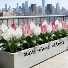 4pcs Artificial Large Plant Set, Includes Multiple 12-Leaf Artificial Plants, Suitable For Outdoor, Christmas, Year-Round Indoor/Outdoor Potted Plants, Applicable For Weddings, Offices, Hotels, UV Resistant, Low Maintenance Photography Props - Multicolor - View 8