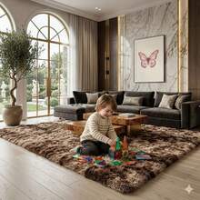Luxury Shaggy Rug For Living Room Or Bedroom 2.00 X 1.40 - Mocha Brown - View 3